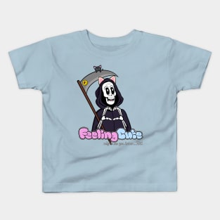 Grim Reaper and His Black Cat Feeling Cute Kids T-Shirt